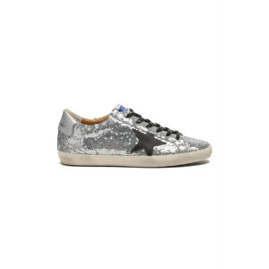 Golden goose true star silver glitter black star