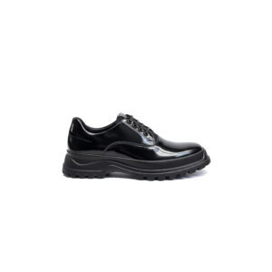 Prada Brushed Leather Derby with Lug Sole – Black
