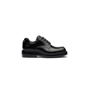 Prada Brushed Leather Oxford – Black