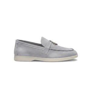Loro Piana Summer Walk Loafer – Suede – Light Grey